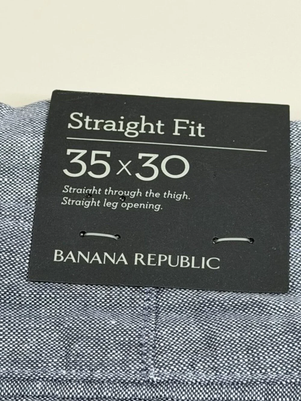 Banana Republic 35x30 Men Linen Blend Pants Straight Fit Blue/Gray Chambray NWT